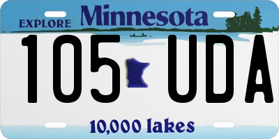 MN license plate 105UDA