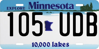 MN license plate 105UDB