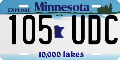 MN license plate 105UDC