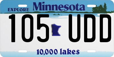 MN license plate 105UDD