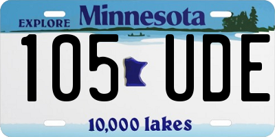 MN license plate 105UDE
