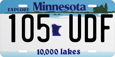 MN license plate 105UDF