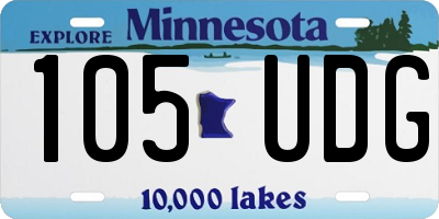 MN license plate 105UDG