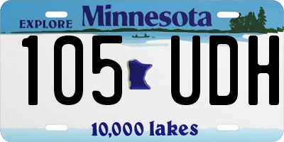 MN license plate 105UDH