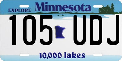 MN license plate 105UDJ