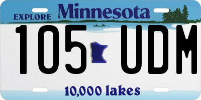 MN license plate 105UDM