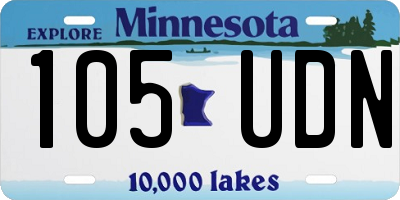 MN license plate 105UDN