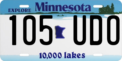 MN license plate 105UDO