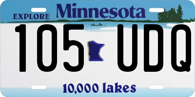 MN license plate 105UDQ