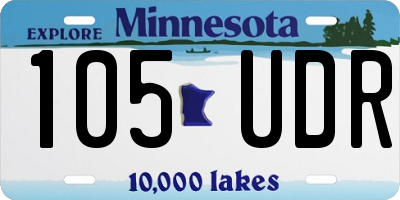 MN license plate 105UDR