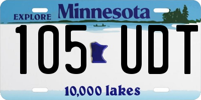 MN license plate 105UDT