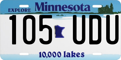 MN license plate 105UDU