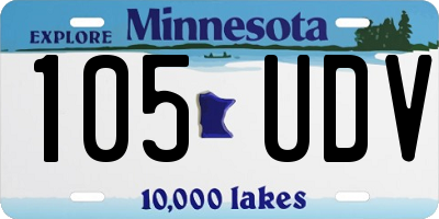 MN license plate 105UDV