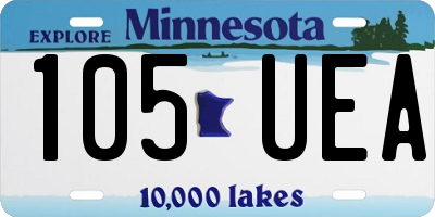 MN license plate 105UEA