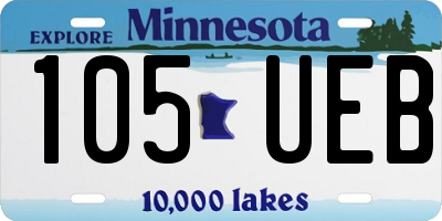 MN license plate 105UEB