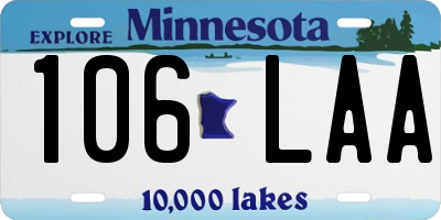 MN license plate 106LAA