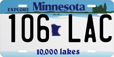 MN license plate 106LAC