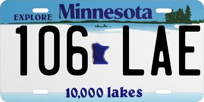 MN license plate 106LAE