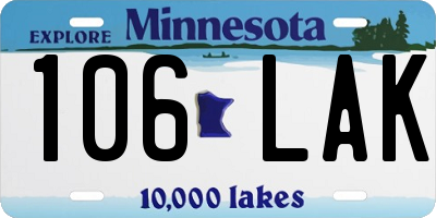 MN license plate 106LAK