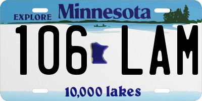 MN license plate 106LAM