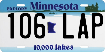 MN license plate 106LAP