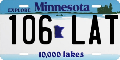 MN license plate 106LAT