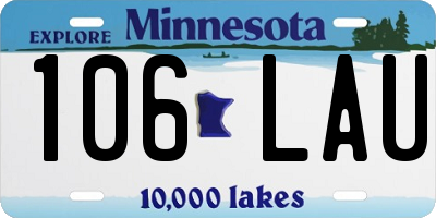 MN license plate 106LAU
