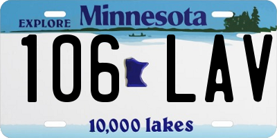 MN license plate 106LAV