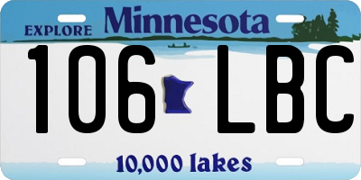MN license plate 106LBC