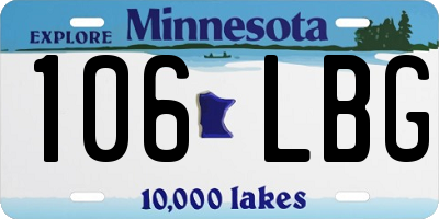 MN license plate 106LBG