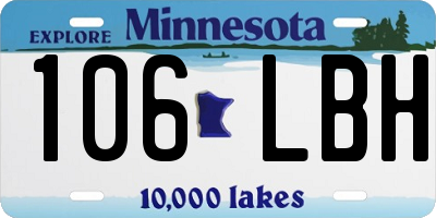 MN license plate 106LBH