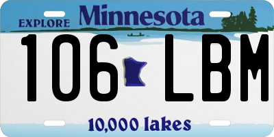 MN license plate 106LBM
