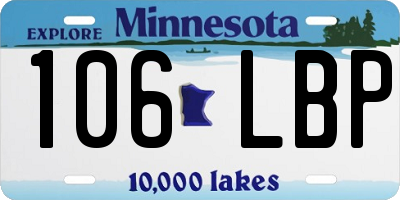 MN license plate 106LBP