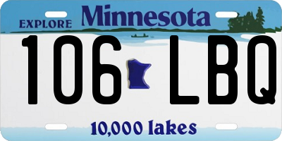 MN license plate 106LBQ