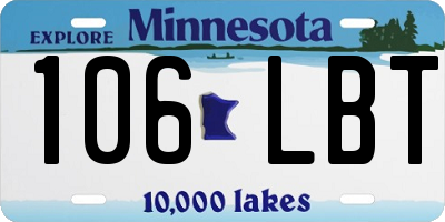 MN license plate 106LBT