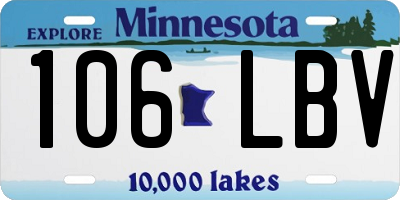 MN license plate 106LBV