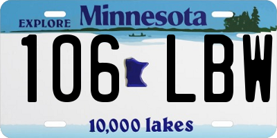 MN license plate 106LBW