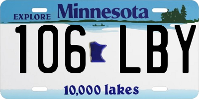 MN license plate 106LBY