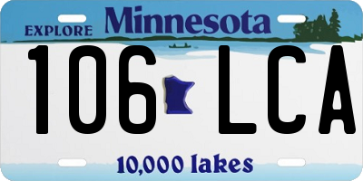 MN license plate 106LCA