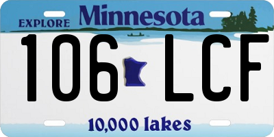 MN license plate 106LCF