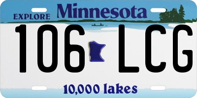 MN license plate 106LCG