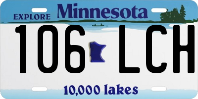 MN license plate 106LCH