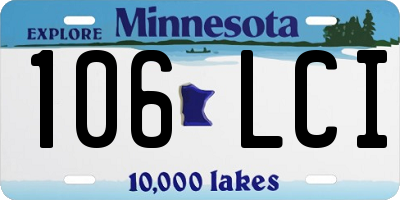 MN license plate 106LCI