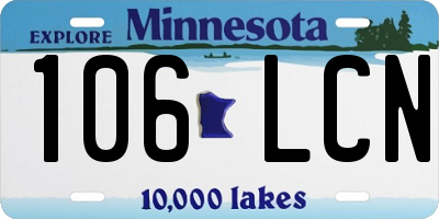 MN license plate 106LCN