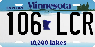 MN license plate 106LCR