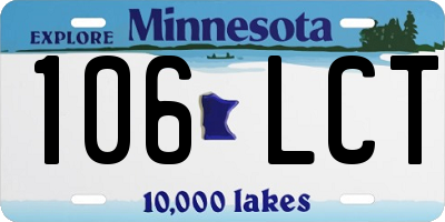 MN license plate 106LCT
