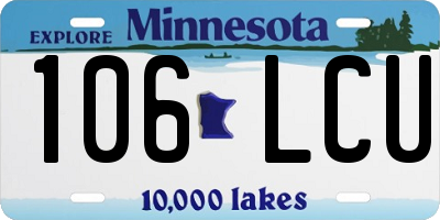 MN license plate 106LCU