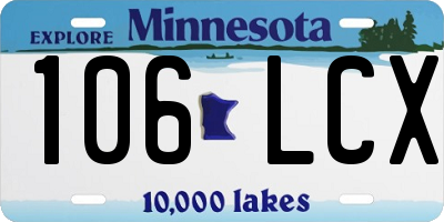 MN license plate 106LCX