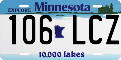 MN license plate 106LCZ