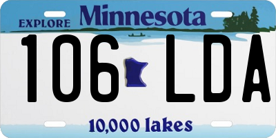 MN license plate 106LDA